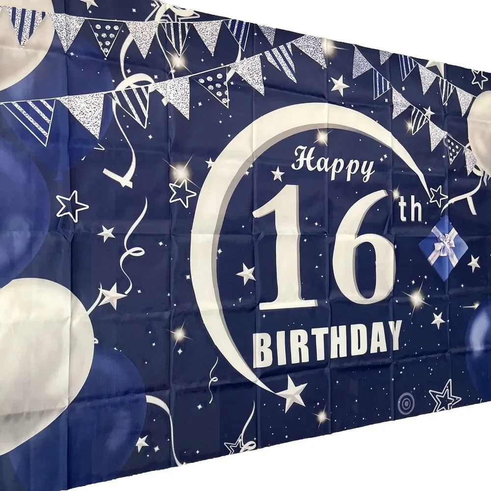 Birthday Backdrop ,16th birthday ,blue backdrop 3x5